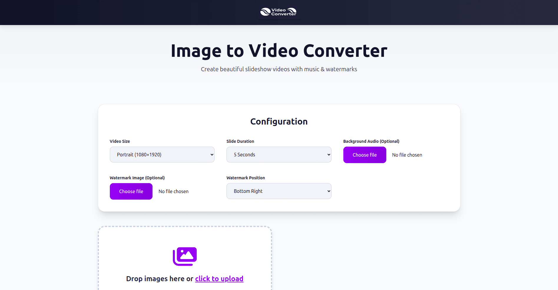 Image to Video Converter Tool
