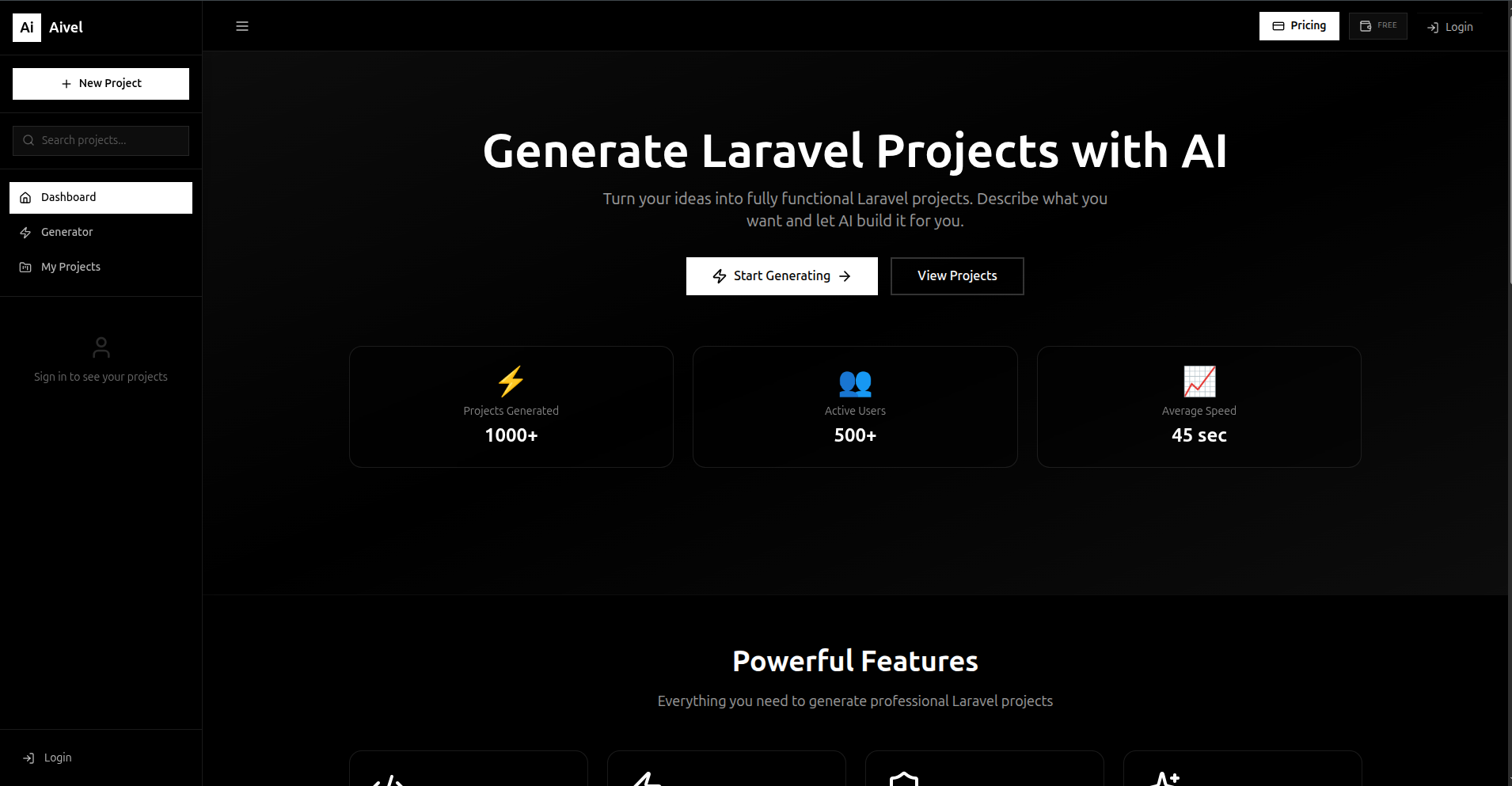 AIVEL – AI Powered Laravel Website Generator