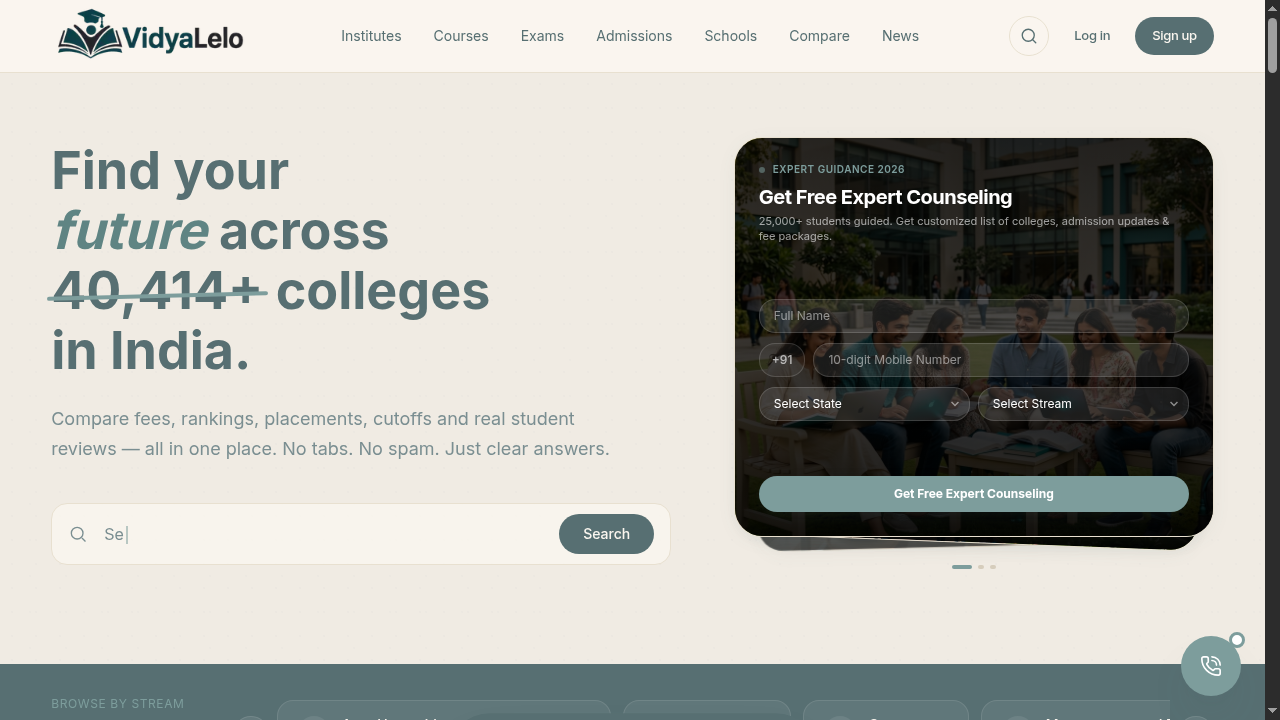 VidyaLelo – Educational Discovery & Counseling Portal